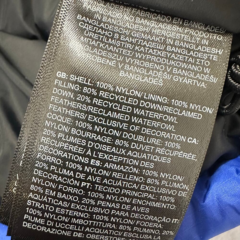 Mens The North Face 96 Retro Nuptse 700-Down Puffer Vest Black Blue XXS NWT - Picture 3 of 9